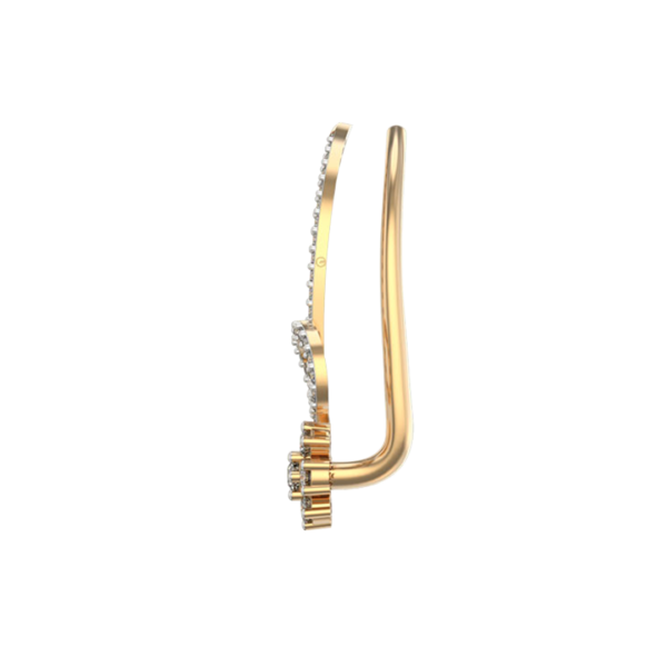 An additional view of the Entwined Euterpe Diamond Ear Cuff