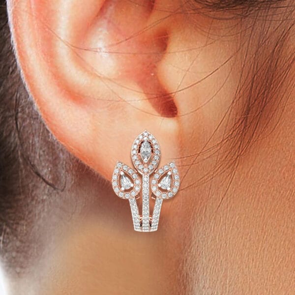 Human wearing the Exquiste Eyeful Diamond Earrings