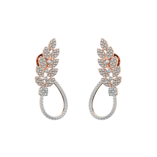 Phenomenal Petiole Diamond Earrings made from VVS EF diamond quality with 2.4 carat diamonds