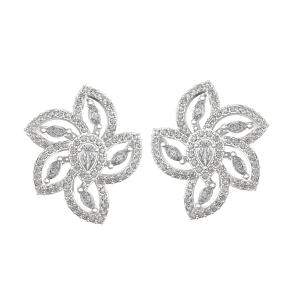 0.15 Ct Admirable Amaryllis Solitaire Diamond Earrings