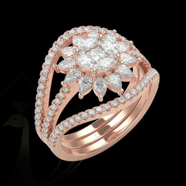 Human wearing the Blooming Love Diamond Ring