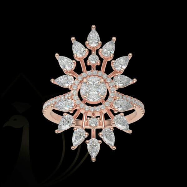 A bountiful beauty diamond ring in rose gold.