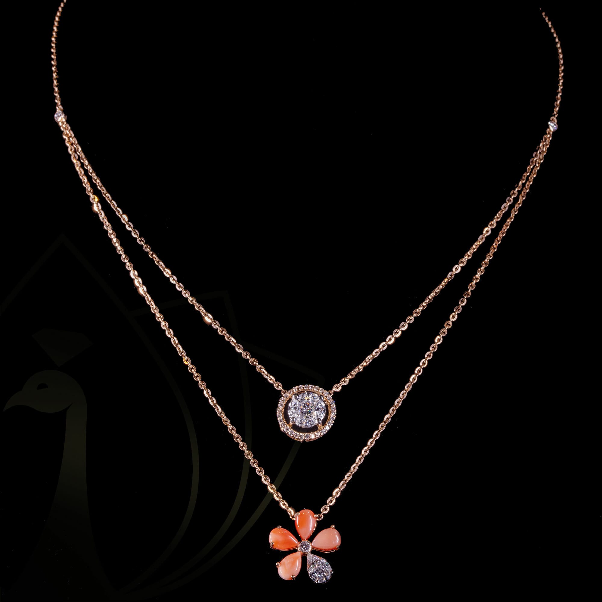 Floral Fiesta Diamond Layered Necklace from our exclusive Gulz Collection