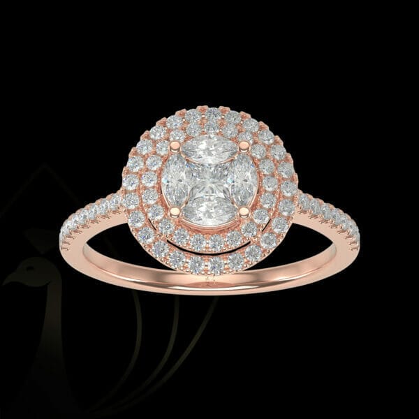 A shine on brilliance diamond ring in trendy rose gold.