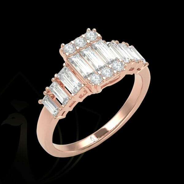 A sparkling glamour diamond ring in stylish rose gold.
