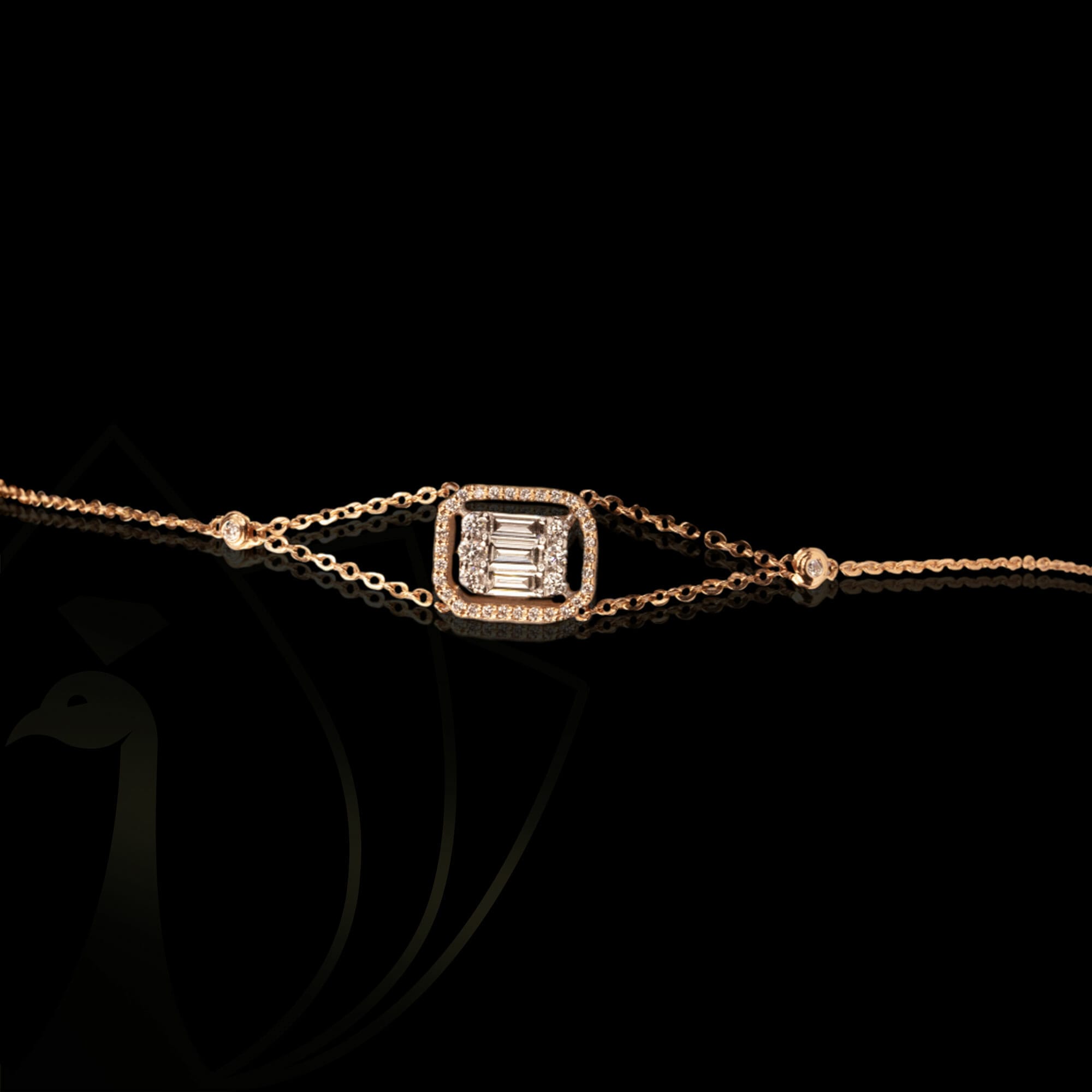 A zesty zenith diamond bracelet twinkling with round and baguette diamonds.
