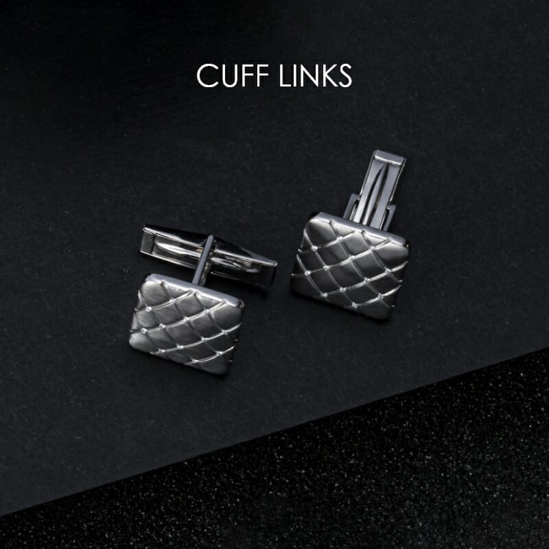 Majestic platinum cuff links for men from the Pache collection.