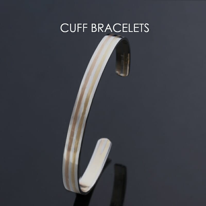 Elegant platinum and yellow gold cuff bracelet for men from the Pache collection by Khwaahish.