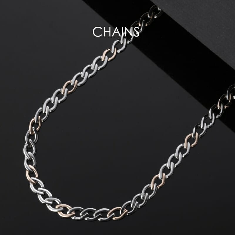 Designer platinum and yellow gold chain for men from the Pache collection.