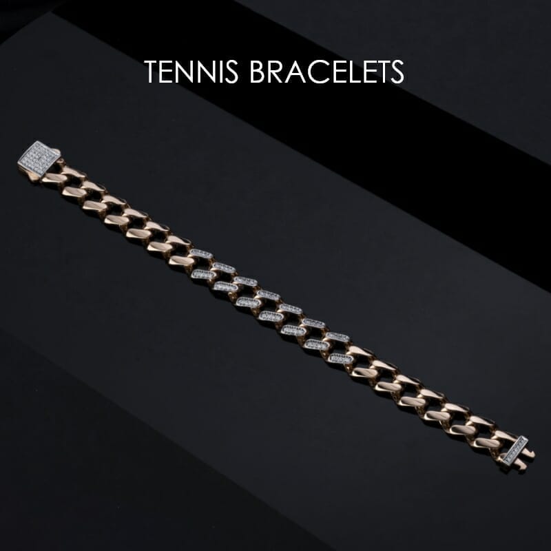 Stunning diamond-studded tennis bracelet for men from the Pache collection.